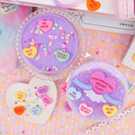 The Kawaii Slime Co. Conversation Heart Fluff Signature Dome Slime.