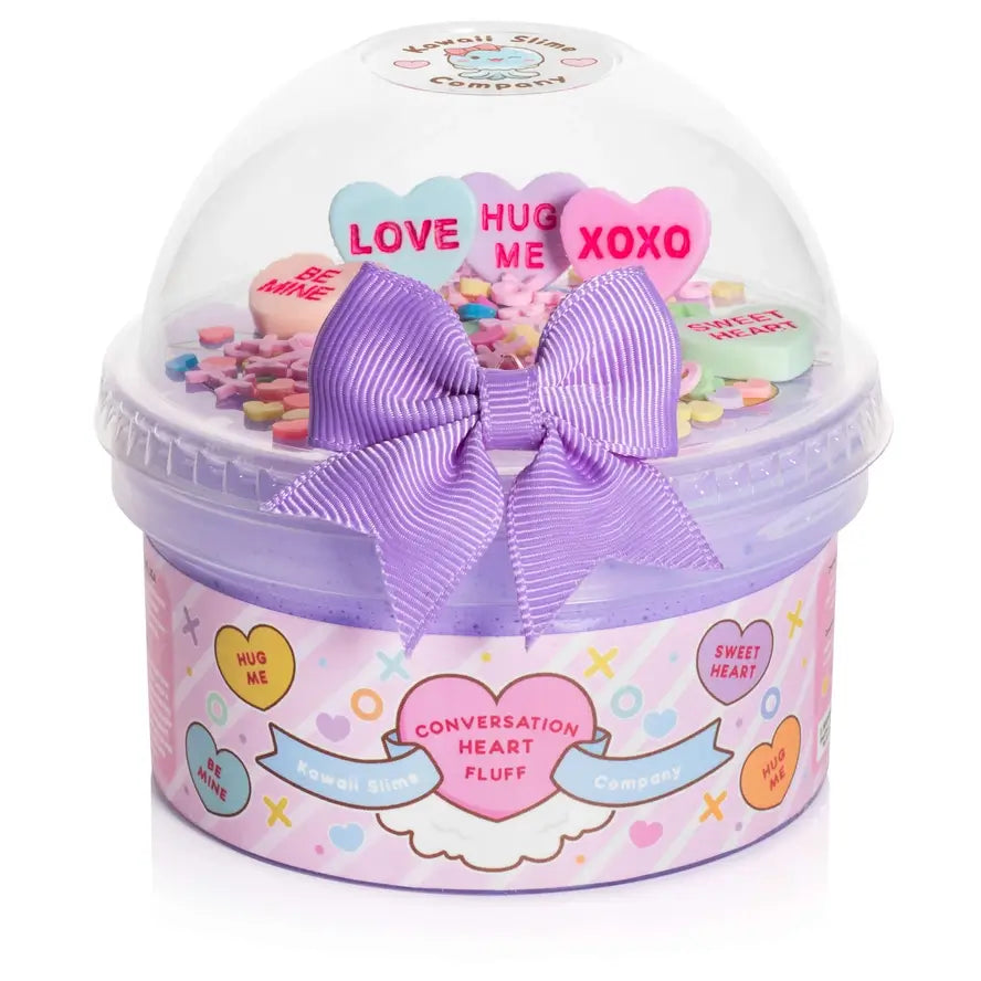 The Kawaii Slime Co. Conversation Heart Fluff Signature Dome Slime.