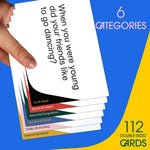An infographic showing the 6 categories of Let's Chat Conversation Cards for Seniors.