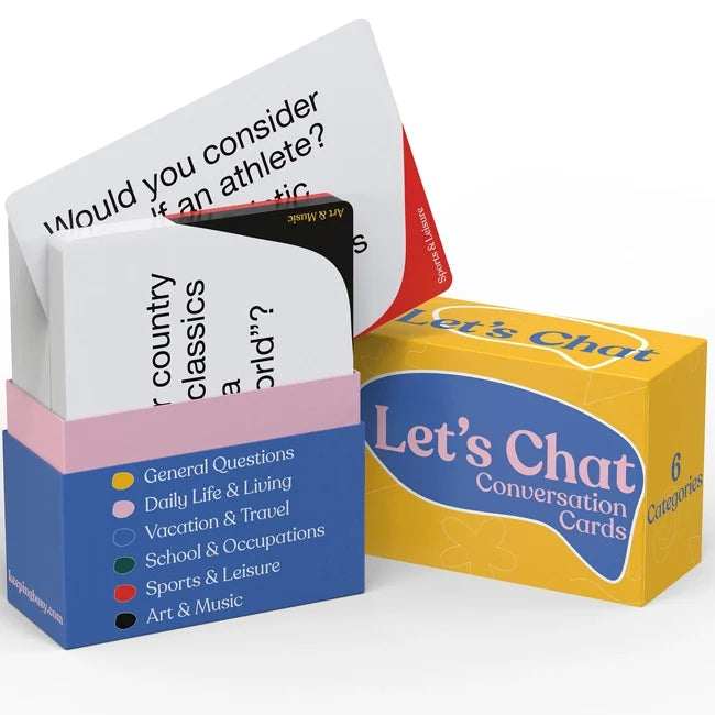 The box for the Let's Chat Conversation Cards for Seniors.