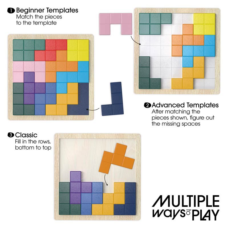 An infographic showing the multiple ways to play with the Keeping Busy Tile Matching Game for Seniors.