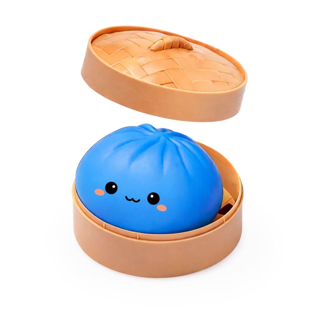 The blue  Lucky Bao Mystery Squishy Dumpling.