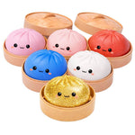 The many colorful variants of the  Lucky Bao Mystery Squishy Dumpling.