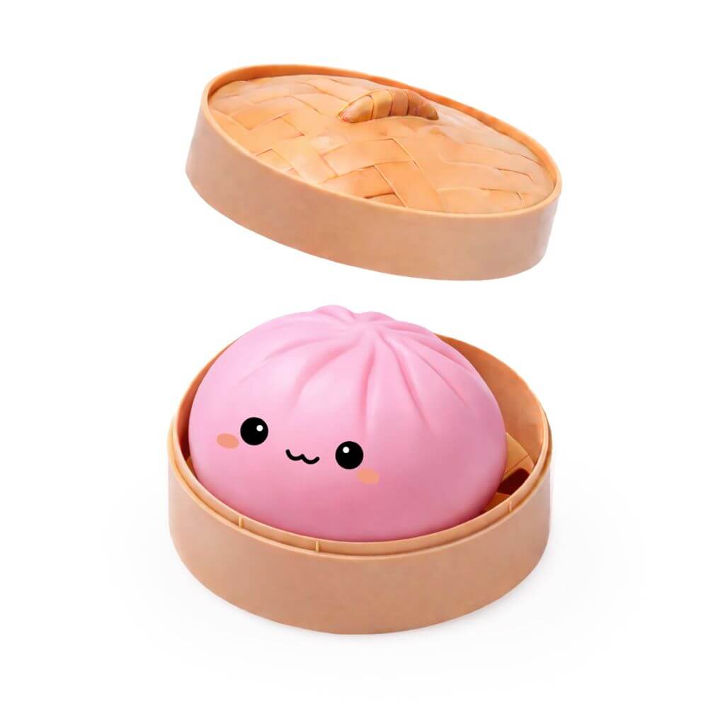 The dark pink  Lucky Bao Mystery Squishy Dumpling.