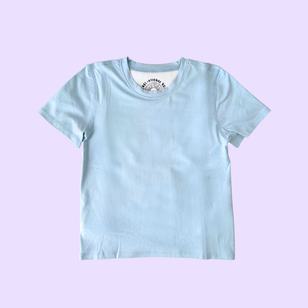 The Light Blue  Kids Compression Lined Sensory T-shirt.