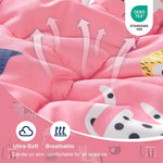 An infographic demonstrating the ultra-soft and breathable quality of the Kitties Weighted Cooling Lap Pad 2 lb.