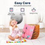 An infographic advertising the easy care of the Kitties Weighted Cooling Lap Pad 2 lb.