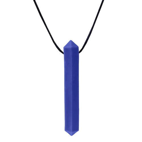 The Dark Blue variant of the Krypto-Bite Chewable Gem Necklace.
