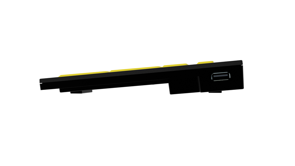 Large Print - Black on Yellow NERO Slimline Keyboard - Windows.