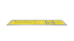 Large Print Keyboard - Black on Yellow ALBA Slimline Keyboard - Mac.