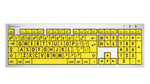 Large Print Keyboard - Black on Yellow ALBA Slimline Keyboard - Mac.