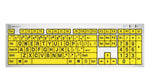 Large Print Keyboard - Black on Yellow Slimline Keyboard - Windows.