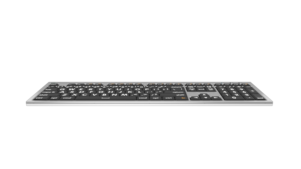 Large Print - White on Black - ALBA Slimline Keyboard - Mac.