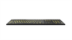 Large Print - Yellow on Black NERO Slimline Keyboard - Windows.