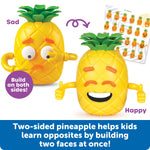 An infographic demonstrating the double sided quality of the Big Feelings Pineapple Deluxe Set.