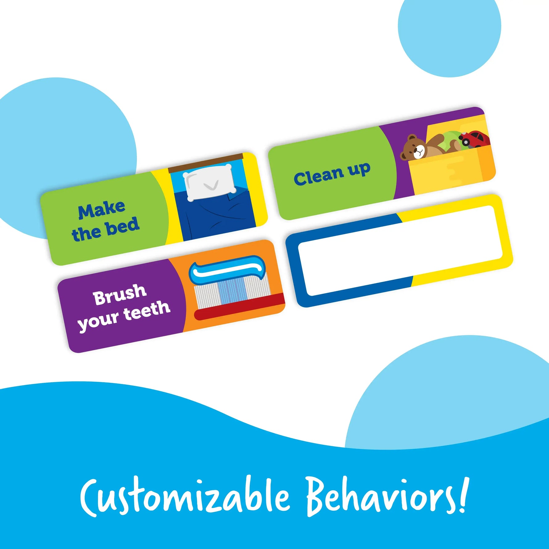 A look at the customizable behaviors in the Good Job Reward Chart.