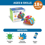 An infographic with the benefits of Spike the Fine Motor Hedgehog Fidget Friend.