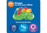 An infographic showing the benefits of Steggy the Fine Motor Dino.