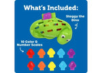 An infographic showing what is included in Steggy the Fine Motor Dino.