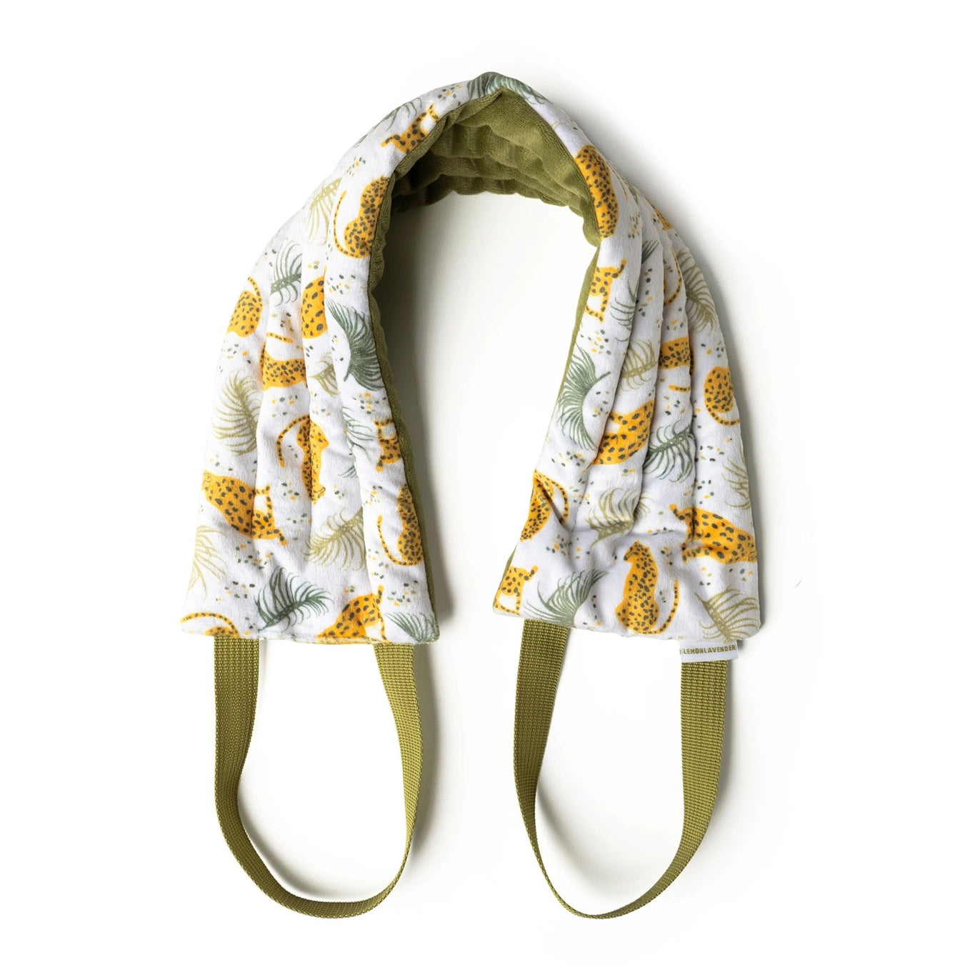The Cheetah Olive Lemon Lavender Hot Stuff Heated Neck Wrap.