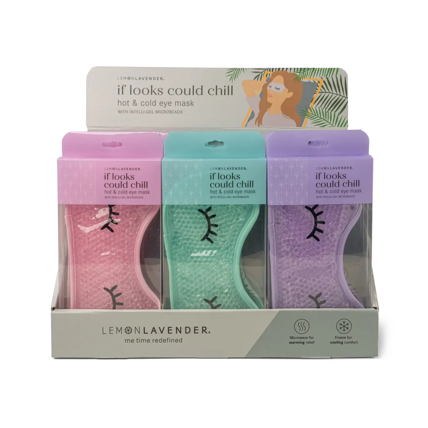 The display box of  If Looks Could Chill Hot & Cold Gel Eye Masks.