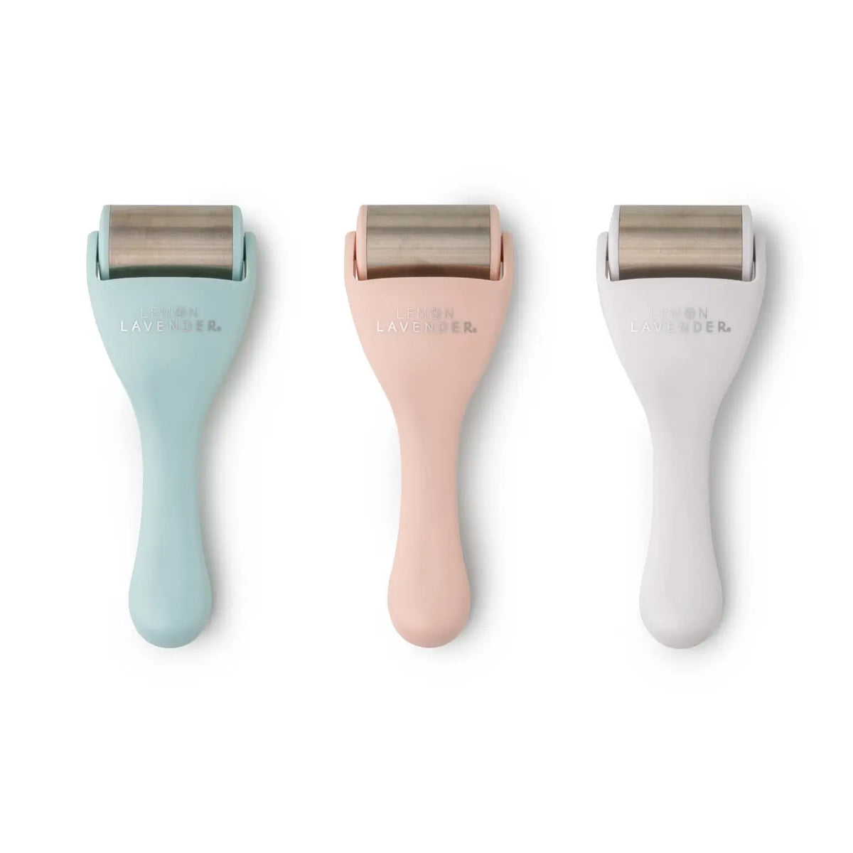 The three different variants of the Lemon Lavender Slow Your Roll Freezable Face Roller Massagers.