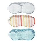 The three different Under Pressure Weighted Eye Masks.