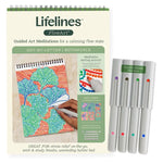 The Lifelines FlorArt Dot-by-Letter - Botanicals pad next to the double sided markers.