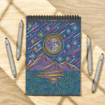 A finished scene from the Lifelines FlowArt Dot-by-Letter - Into the Galaxy activity pad.