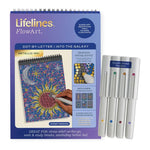 The Lifelines FlowArt Dot-by-Letter - Into the Galaxy activity pad.