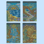 Four completed scenes from FlowArt Dot-by-Letter Majestic Earth.