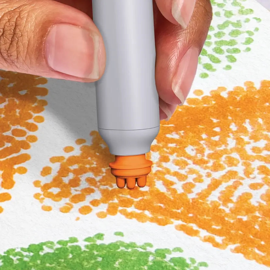 An up-close look at the orange Pogo-Dot marker.