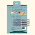 A look at the back of the FlowArt Dot-by-Letter pad and markers.