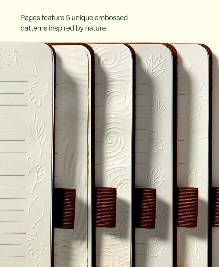 An up-close look at the 5 styles of embossed pages that come in the "Take Your Time" Tactile Sensory Journal.