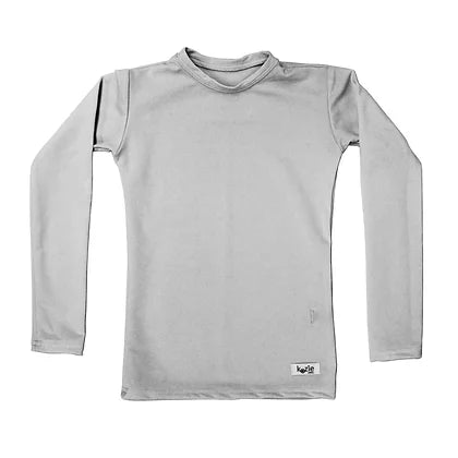 Light Grey Kozie 4-Way Nylon Long Sleeve Plain and Simple Compression Top.