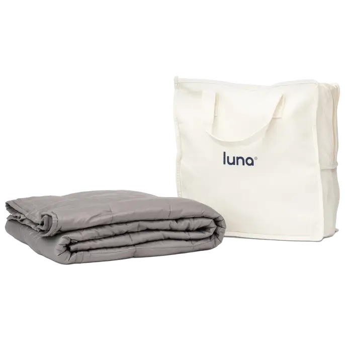 Light Grey 20 lb Luxe Bamboo Weighted Blanket, Queen.