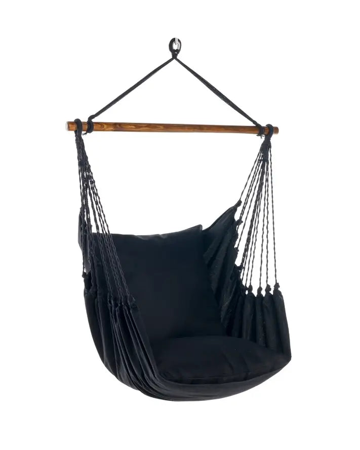 The Black Boho Hammock Chair Swing.