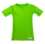 Lime Green Kozie 4-Way Nylon Classic Plain and Simple Compression Short Sleeve Shirt.