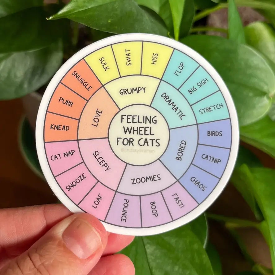 The Feeling Wheel for Cats Sticker.