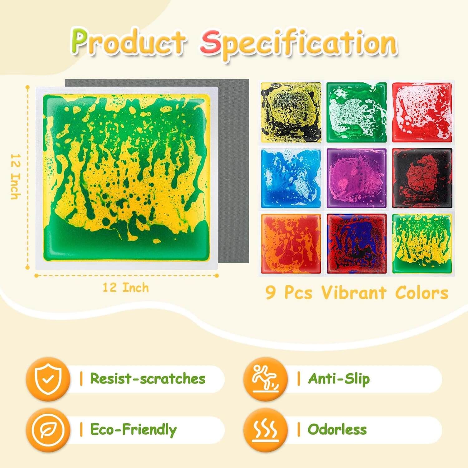 Specifications for the Liquid Floor Tiles.