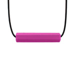 The magenta Krypto-Bite Chewable Tube Necklace.