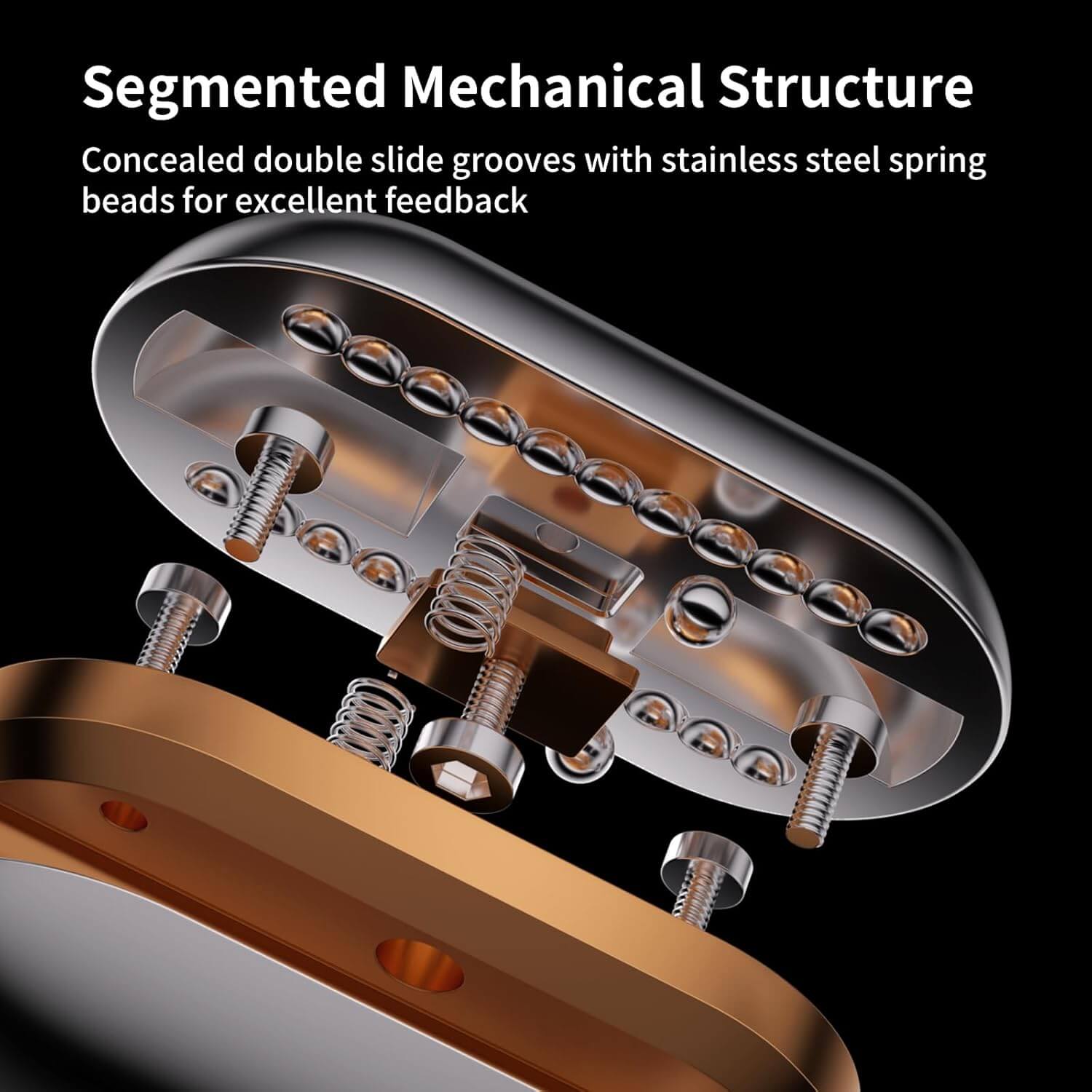 A look at the inside of the Mech Egg Mechanical Fidget Slider.