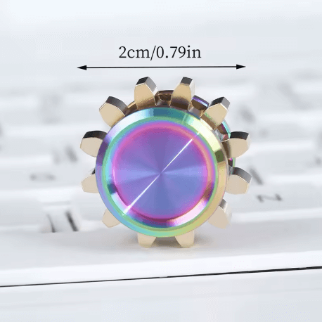 The dimensions of the oil slick Mini Cog Fidget.
