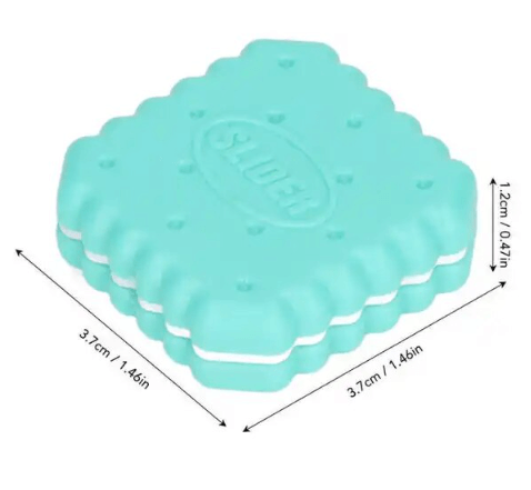 The mint green Square Sandwich Cookie Magnetic Slider Fidget.