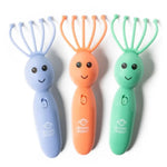 The three variants of the Modern Monkey Shrimp Scalpi Head Massager.