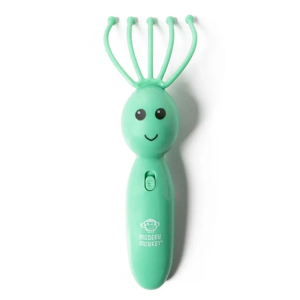 The green Modern Monkey Shrimp Scalpi Head Massager.