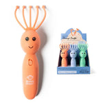 The orange colored Modern Monkey Shrimp Scalpi Head Massager.