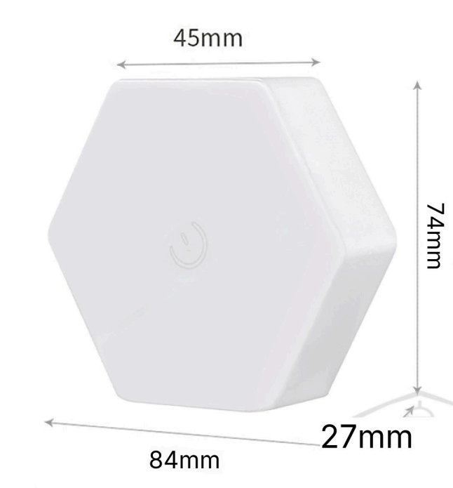 The dimensions for the Touch Control Modular Hexagon LED Light - 5 pk.