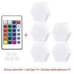 The 5-Pack of Touch Control Modular Hexagon LED Lights.
