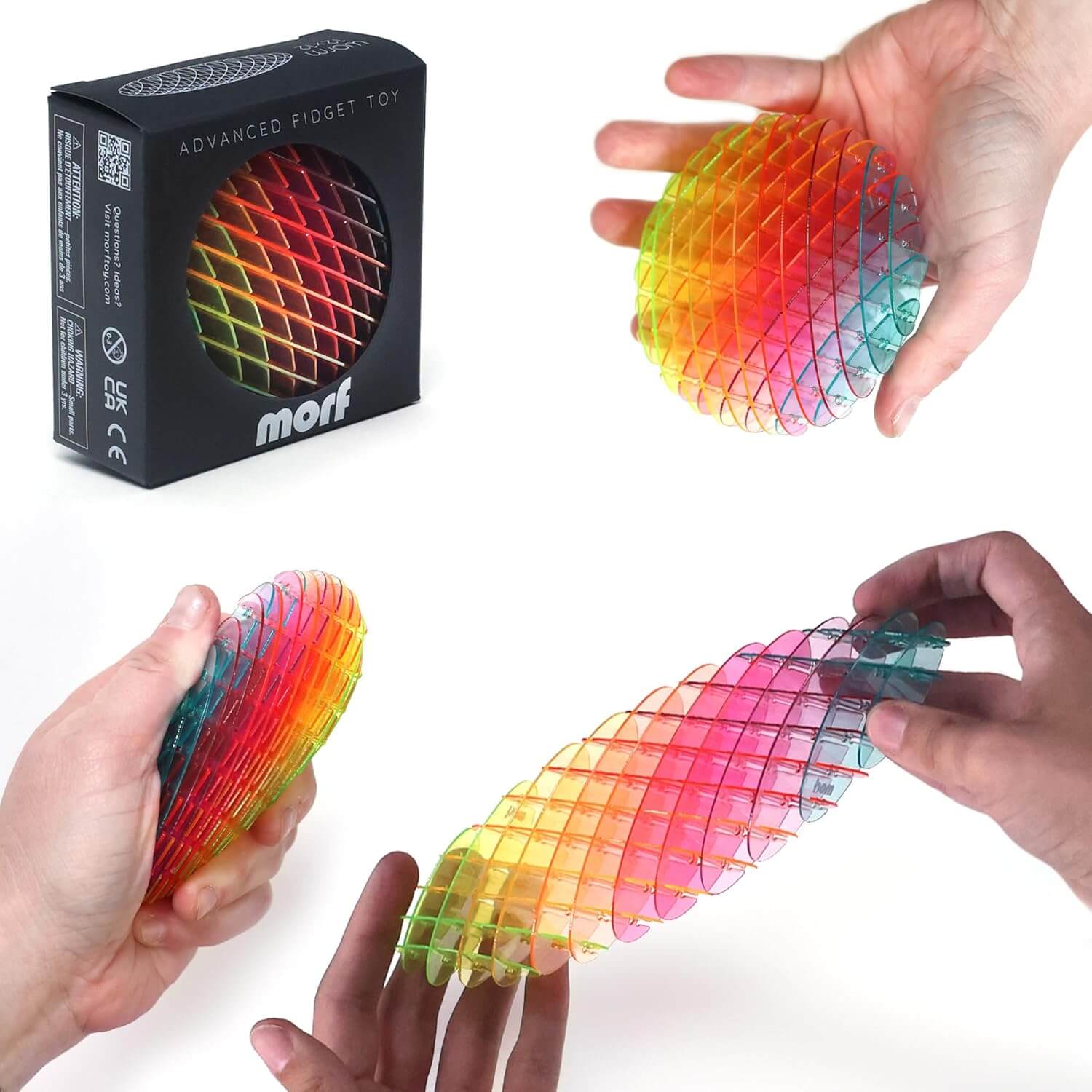 The Morf Fidget Worm in Rainbow.